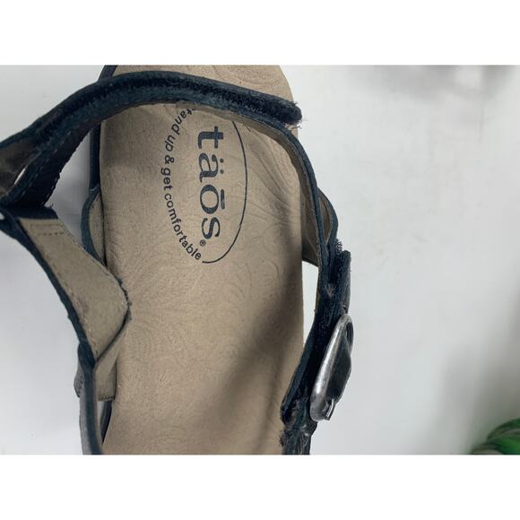 Taos Beauty 2 Black Leather Strappy Hook & Loop Buckles 9 - Picture 6 of 9